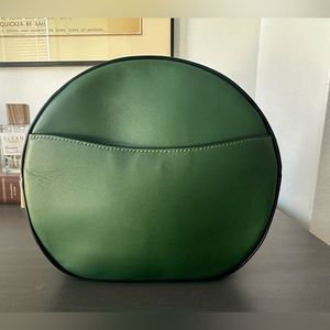 Vintage Coach Crossbody Round Leather Bag ~ Green ~ Rare!